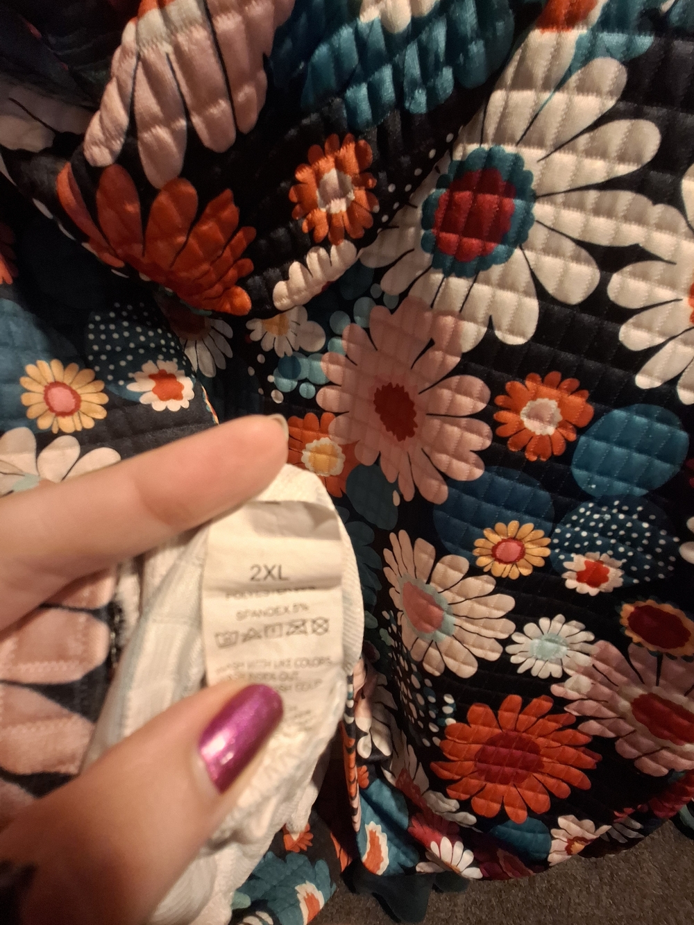 Floral Quilted Hooded Sweatshirt - Multicolor - Picture 3 of 3